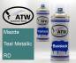 Preview: Mazda, Teal Metallic, RD: 400ml Sprühdose + 400ml Klarlack - Set, von ATW Autoteile West.